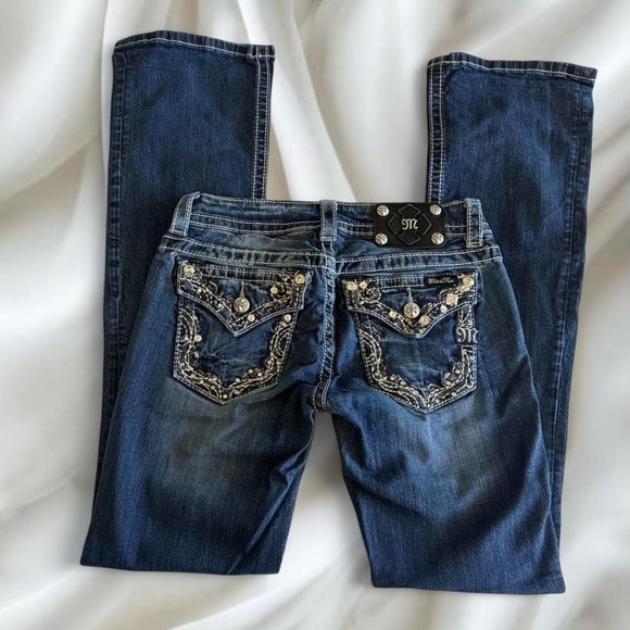 Miss Me Denim - Y2K vintage Miss Me rhinestone low rise denim bootcut jeans grunge country boho